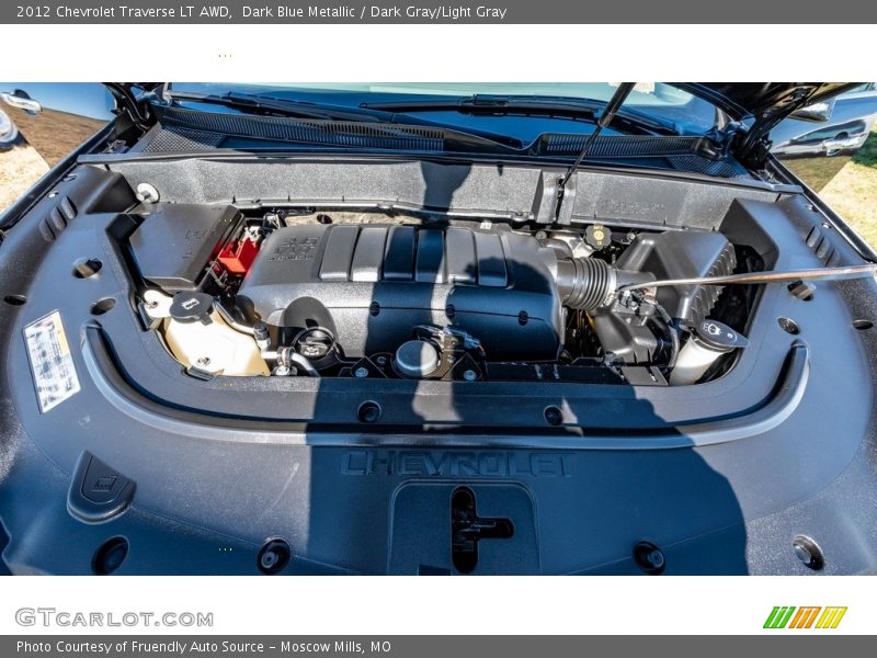 Dark Blue Metallic / Dark Gray/Light Gray 2012 Chevrolet Traverse LT AWD