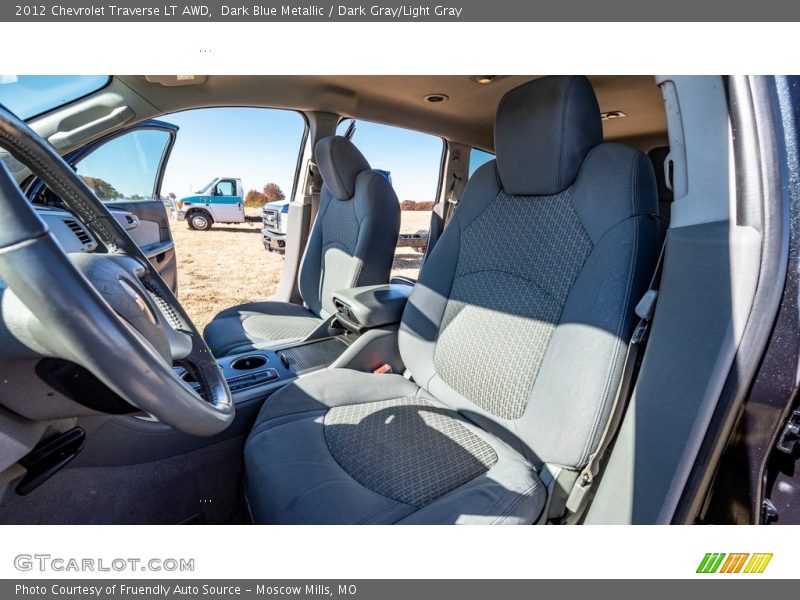 Dark Blue Metallic / Dark Gray/Light Gray 2012 Chevrolet Traverse LT AWD