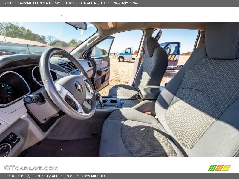 Dark Blue Metallic / Dark Gray/Light Gray 2012 Chevrolet Traverse LT AWD