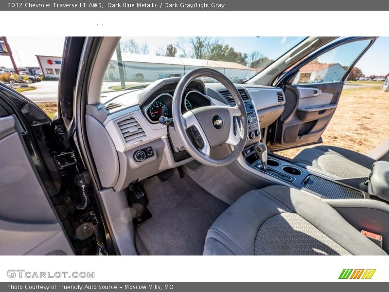 Dark Blue Metallic / Dark Gray/Light Gray 2012 Chevrolet Traverse LT AWD