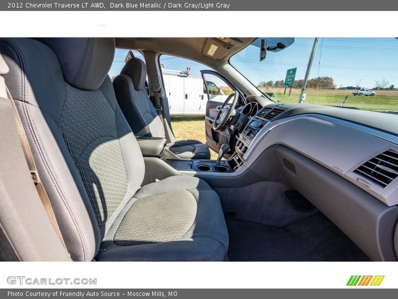 Dark Blue Metallic / Dark Gray/Light Gray 2012 Chevrolet Traverse LT AWD