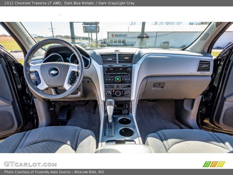 Dark Blue Metallic / Dark Gray/Light Gray 2012 Chevrolet Traverse LT AWD