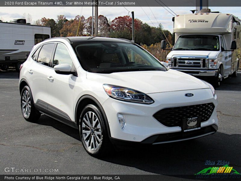 Star White Metallic Tri-Coat / Sandstone 2020 Ford Escape Titanium 4WD