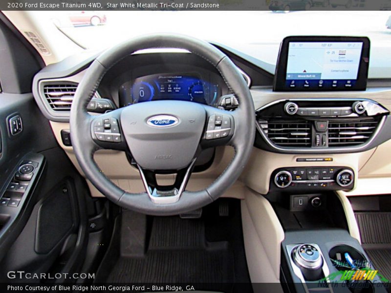 Star White Metallic Tri-Coat / Sandstone 2020 Ford Escape Titanium 4WD