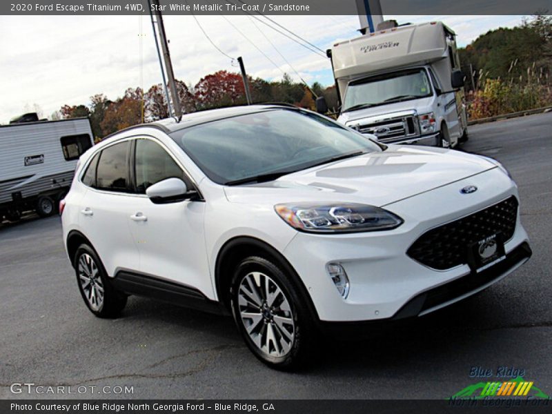 Star White Metallic Tri-Coat / Sandstone 2020 Ford Escape Titanium 4WD