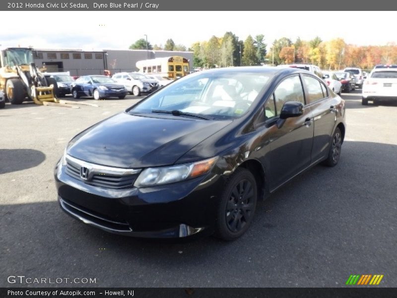 Dyno Blue Pearl / Gray 2012 Honda Civic LX Sedan