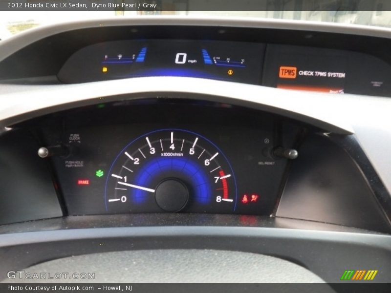 Dyno Blue Pearl / Gray 2012 Honda Civic LX Sedan