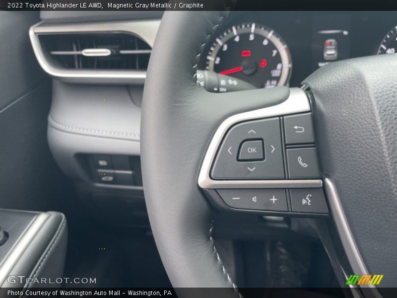 Magnetic Gray Metallic / Graphite 2022 Toyota Highlander LE AWD