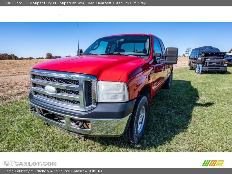 Red Clearcoat / Medium Flint Grey 2003 Ford F250 Super Duty XLT SuperCab 4x4