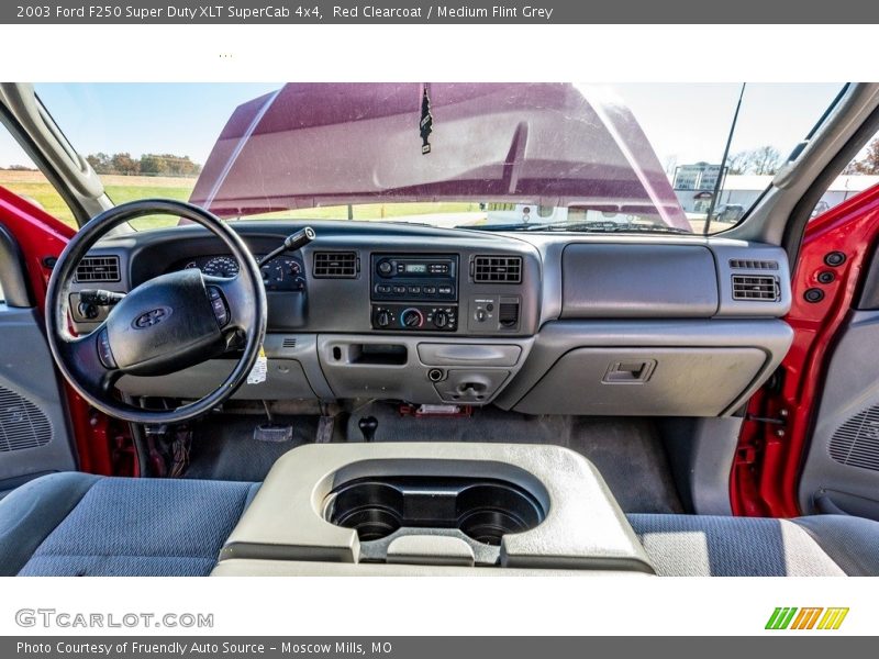 Red Clearcoat / Medium Flint Grey 2003 Ford F250 Super Duty XLT SuperCab 4x4