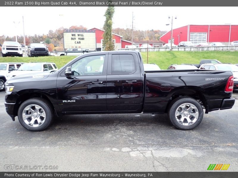 Diamond Black Crystal Pearl / Black/Diesel Gray 2022 Ram 1500 Big Horn Quad Cab 4x4