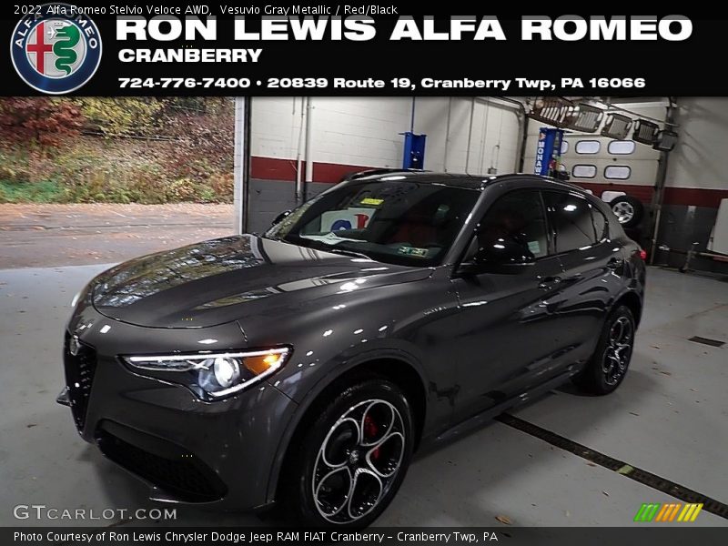 Vesuvio Gray Metallic / Red/Black 2022 Alfa Romeo Stelvio Veloce AWD