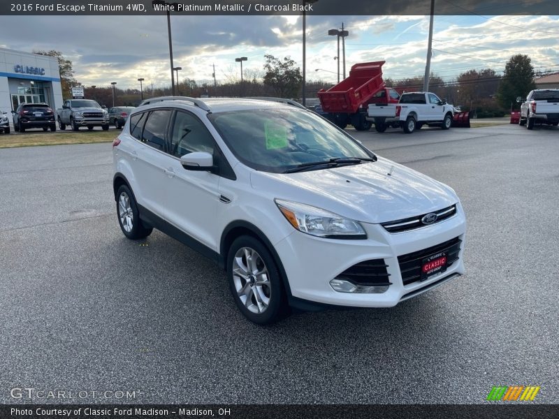 White Platinum Metallic / Charcoal Black 2016 Ford Escape Titanium 4WD