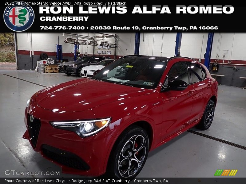 Alfa Rosso (Red) / Red/Black 2022 Alfa Romeo Stelvio Veloce AWD