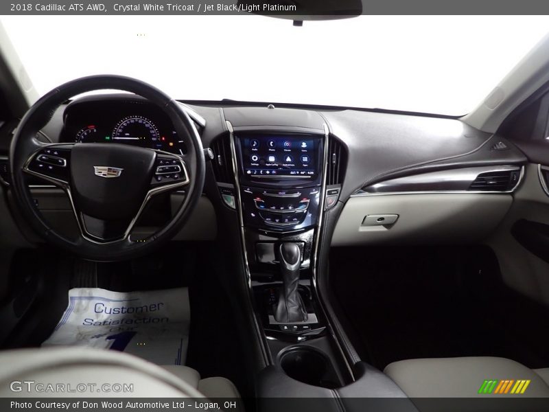 Crystal White Tricoat / Jet Black/Light Platinum 2018 Cadillac ATS AWD