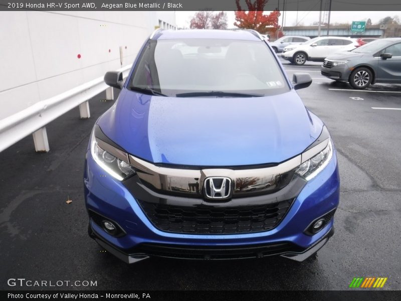 Aegean Blue Metallic / Black 2019 Honda HR-V Sport AWD