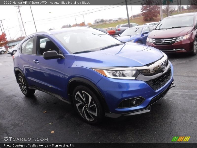 Aegean Blue Metallic / Black 2019 Honda HR-V Sport AWD