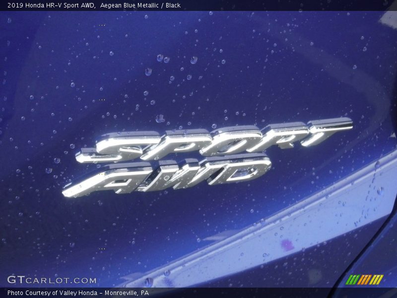 Aegean Blue Metallic / Black 2019 Honda HR-V Sport AWD