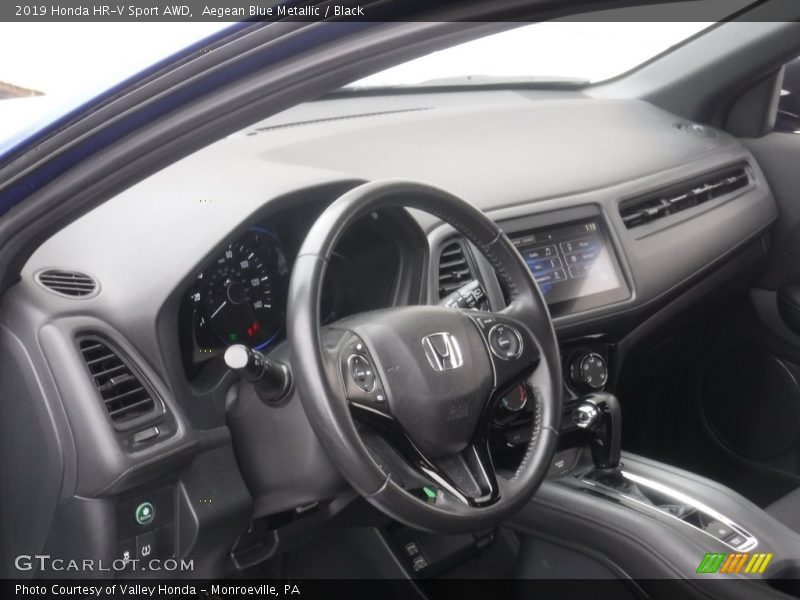Aegean Blue Metallic / Black 2019 Honda HR-V Sport AWD