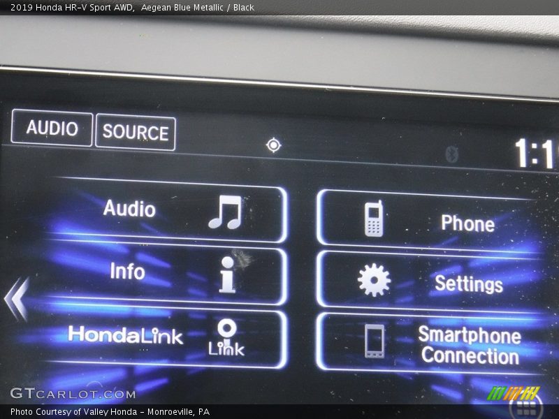 Aegean Blue Metallic / Black 2019 Honda HR-V Sport AWD