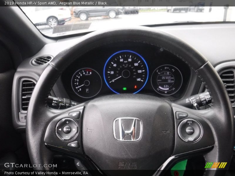 Aegean Blue Metallic / Black 2019 Honda HR-V Sport AWD