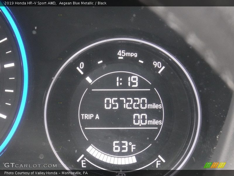 Aegean Blue Metallic / Black 2019 Honda HR-V Sport AWD