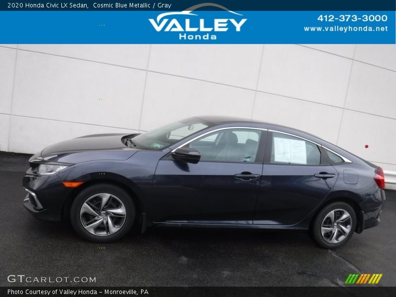 Cosmic Blue Metallic / Gray 2020 Honda Civic LX Sedan