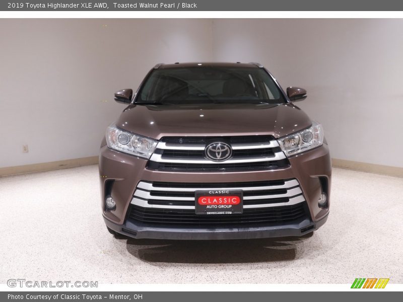 Toasted Walnut Pearl / Black 2019 Toyota Highlander XLE AWD