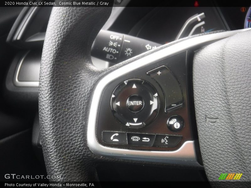 Cosmic Blue Metallic / Gray 2020 Honda Civic LX Sedan