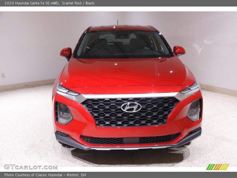 Scarlet Red / Black 2020 Hyundai Santa Fe SE AWD