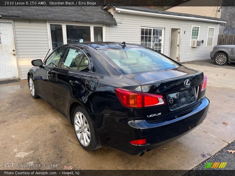 Obsidian Black / Ecru Beige 2010 Lexus IS 250 AWD