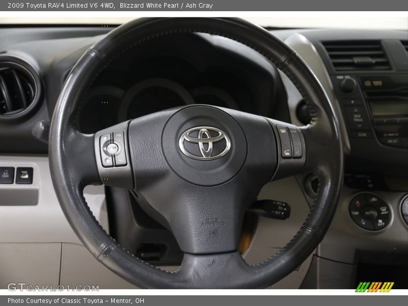 Blizzard White Pearl / Ash Gray 2009 Toyota RAV4 Limited V6 4WD