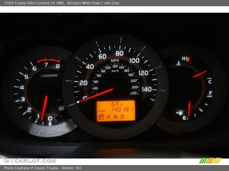 Blizzard White Pearl / Ash Gray 2009 Toyota RAV4 Limited V6 4WD