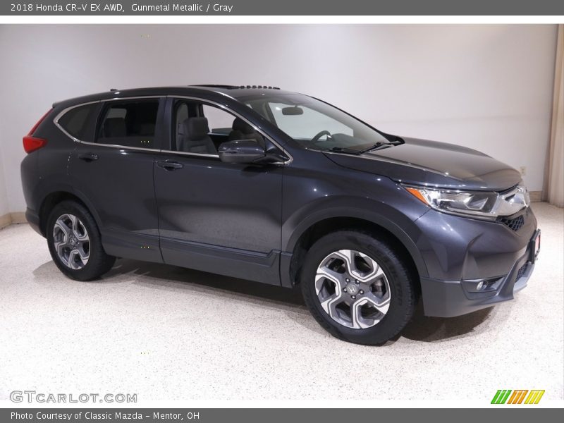 Gunmetal Metallic / Gray 2018 Honda CR-V EX AWD