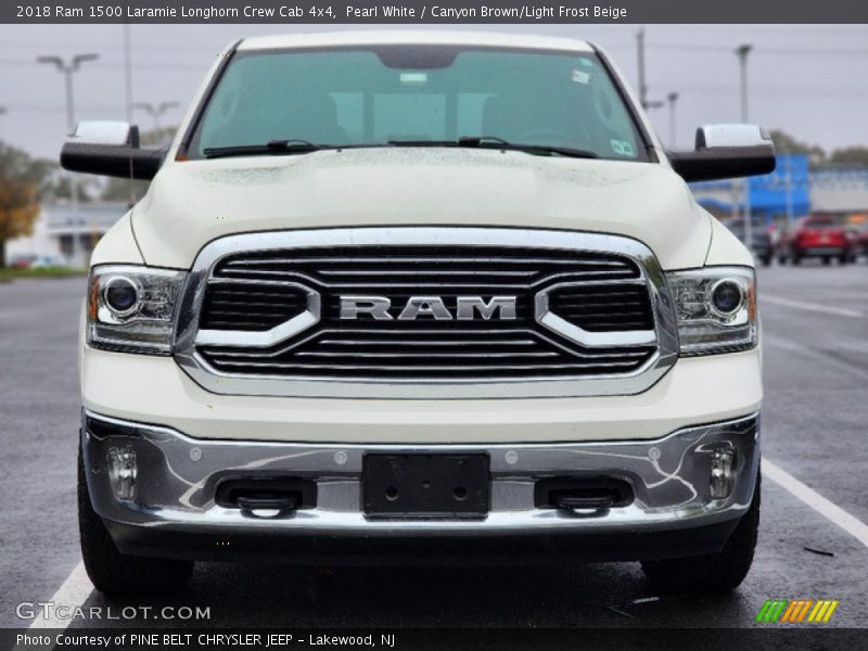 Pearl White / Canyon Brown/Light Frost Beige 2018 Ram 1500 Laramie Longhorn Crew Cab 4x4
