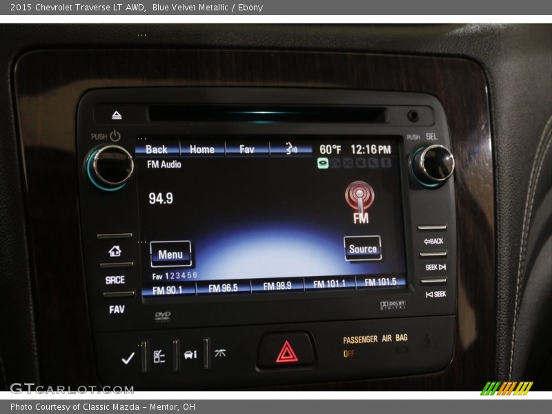 Blue Velvet Metallic / Ebony 2015 Chevrolet Traverse LT AWD