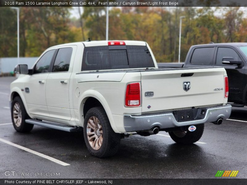 Pearl White / Canyon Brown/Light Frost Beige 2018 Ram 1500 Laramie Longhorn Crew Cab 4x4