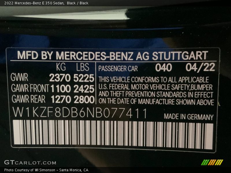 Black / Black 2022 Mercedes-Benz E 350 Sedan