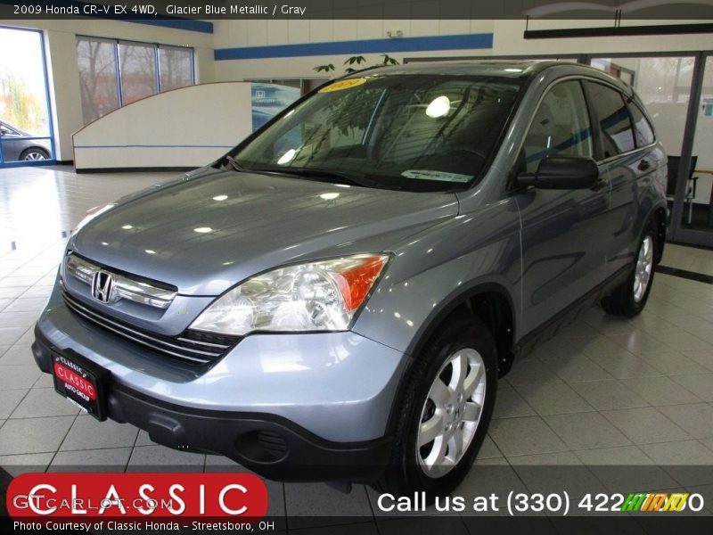 Glacier Blue Metallic / Gray 2009 Honda CR-V EX 4WD