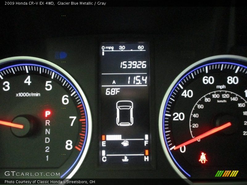 Glacier Blue Metallic / Gray 2009 Honda CR-V EX 4WD