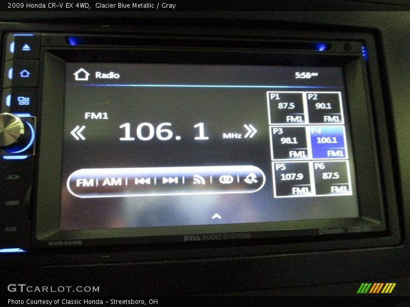 Glacier Blue Metallic / Gray 2009 Honda CR-V EX 4WD