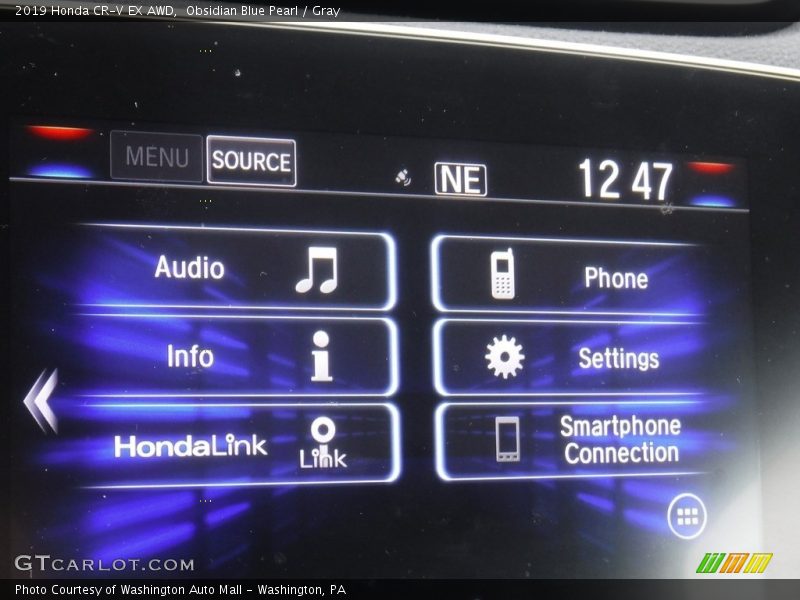 Obsidian Blue Pearl / Gray 2019 Honda CR-V EX AWD
