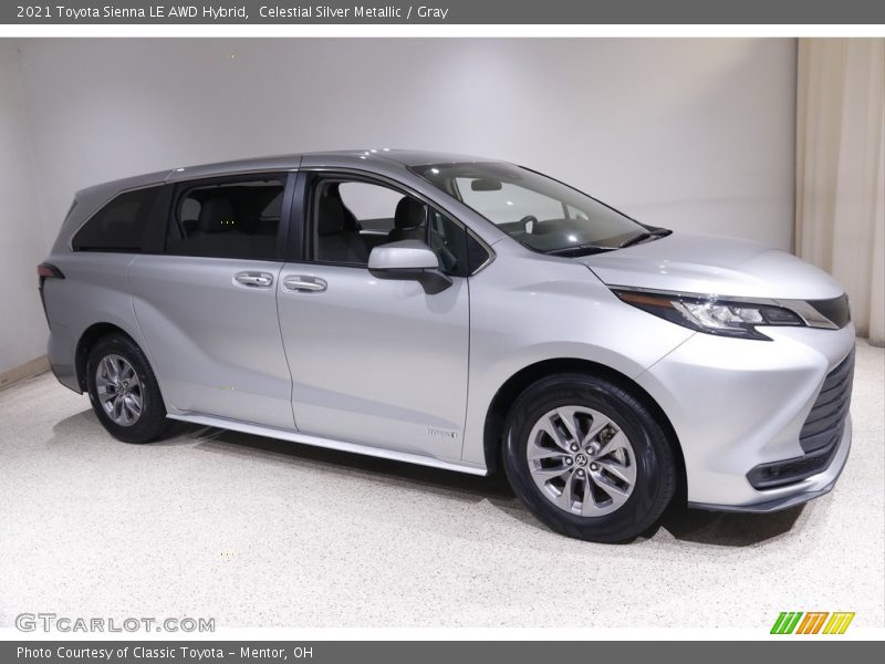Celestial Silver Metallic / Gray 2021 Toyota Sienna LE AWD Hybrid
