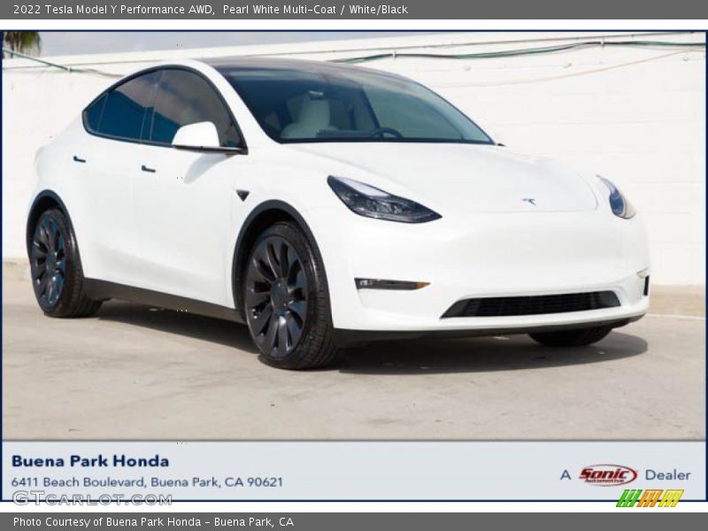 Pearl White Multi-Coat / White/Black 2022 Tesla Model Y Performance AWD