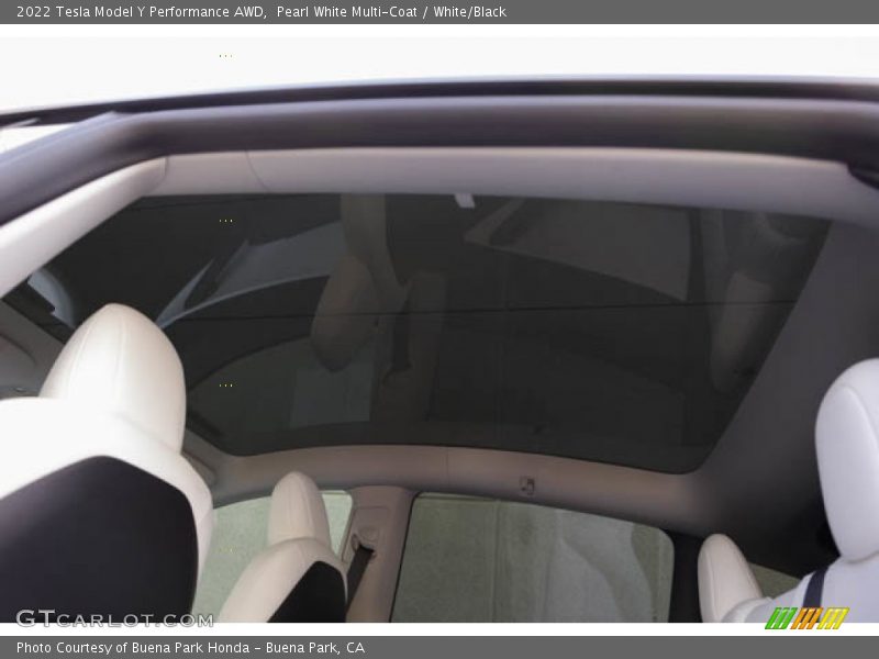 Sunroof of 2022 Model Y Performance AWD