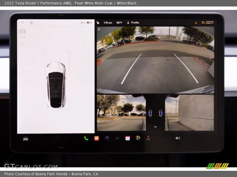 Controls of 2022 Model Y Performance AWD