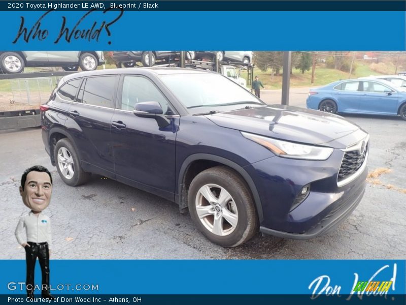 Blueprint / Black 2020 Toyota Highlander LE AWD