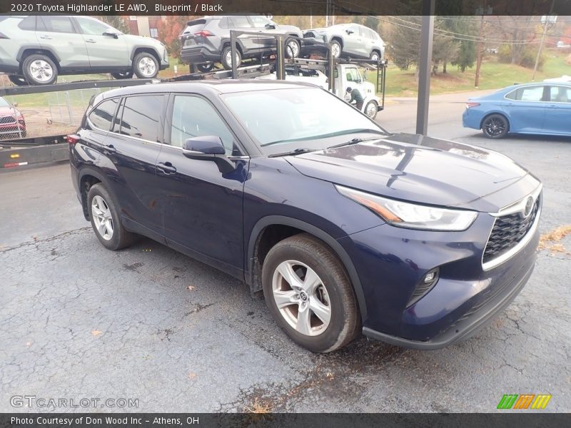 Blueprint / Black 2020 Toyota Highlander LE AWD
