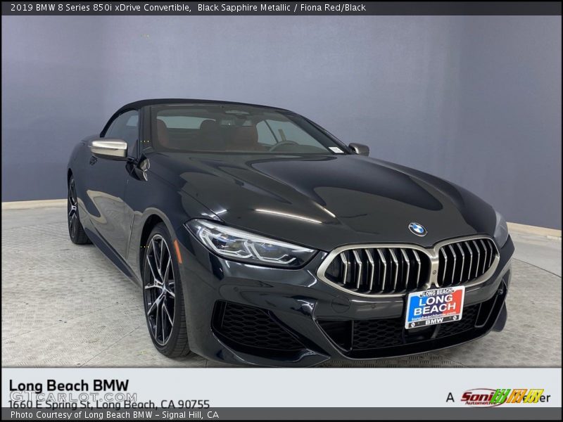 Black Sapphire Metallic / Fiona Red/Black 2019 BMW 8 Series 850i xDrive Convertible