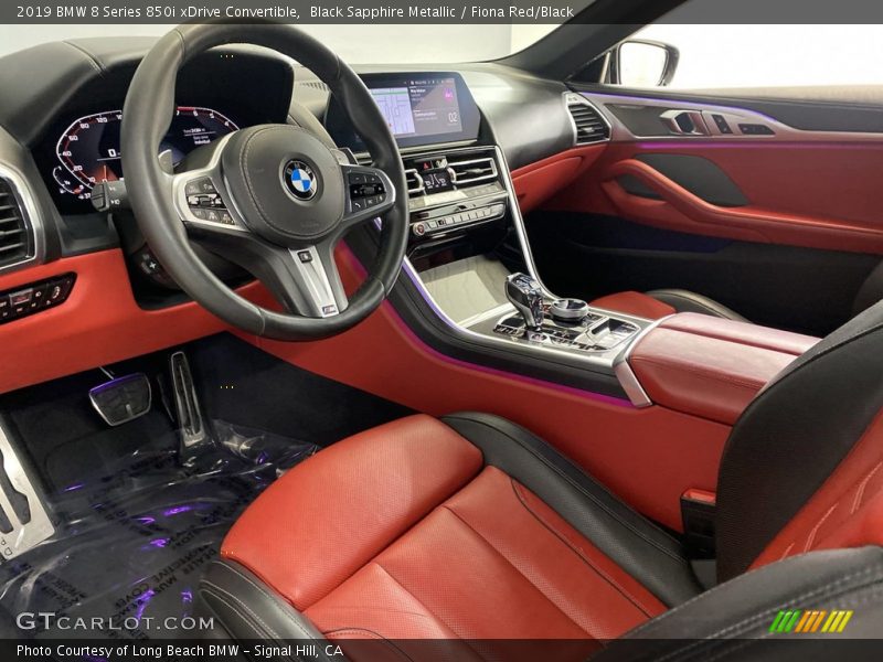 Black Sapphire Metallic / Fiona Red/Black 2019 BMW 8 Series 850i xDrive Convertible